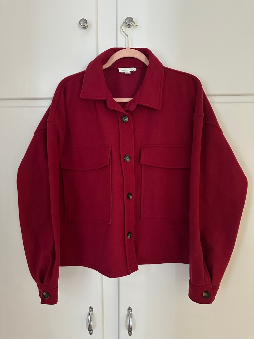 LIKE NEW Beachlunchlounge Dark Pink/Red Shacket Lightweight Cropped
